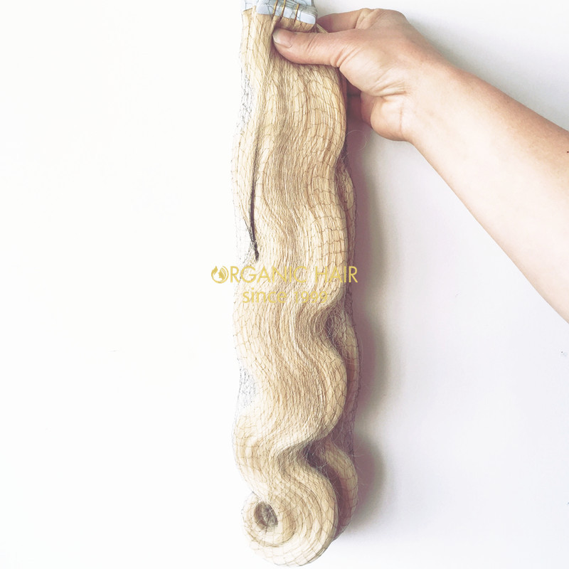  Blonde tape hair extensions 